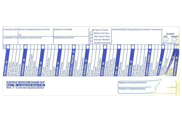Scaffold Inspection Duplicate book - sclmatador.co.uk