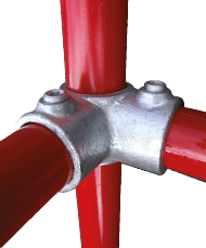 116 - THREE WAY THROUGH - Size 4 for 48.3 mm Scaffold / Galvanised Tubes