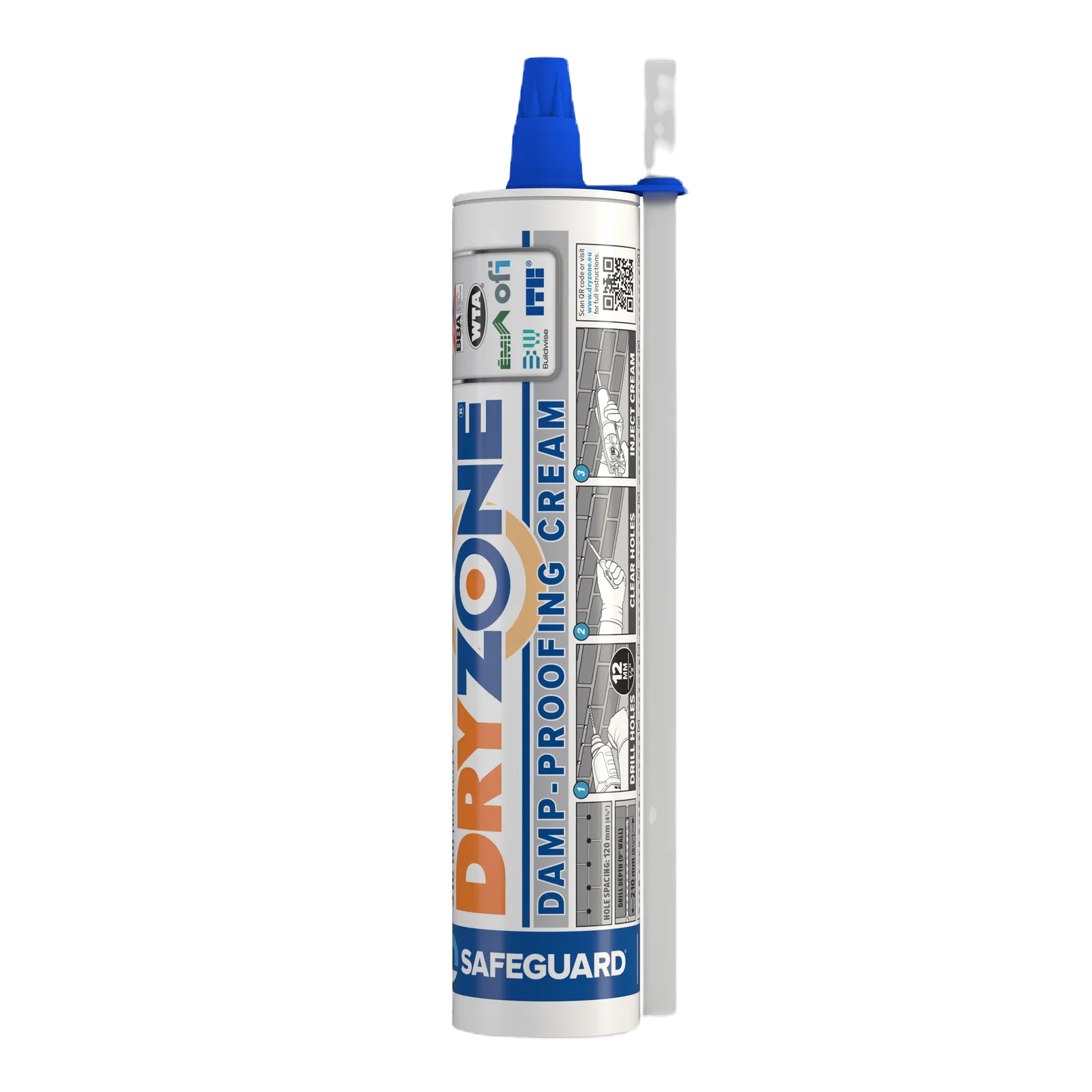 Dryzone Damp-Proofing Cream 310 ml Cartridge –BBA-Approved Rising Damp Treatment